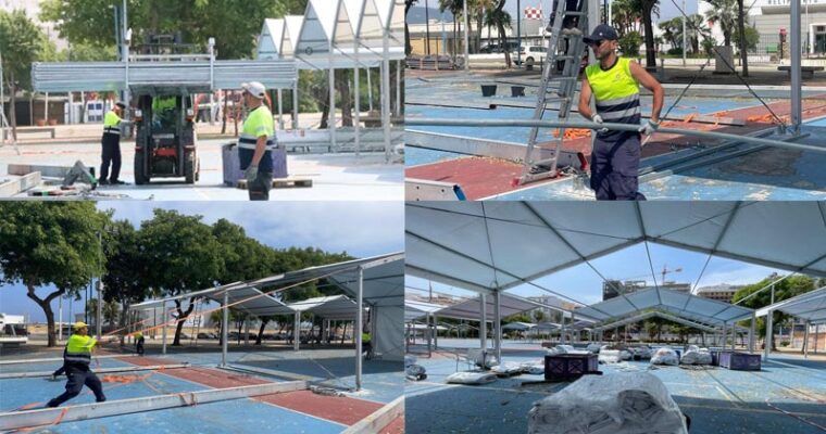 El Recinto Ferial de Ceuta se llena de atracciones: comienza la cuenta atrás para la Feria que comienza hoy martes.