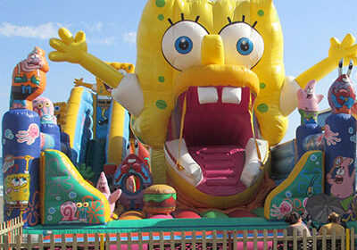 Seguros para Bob Esponja feria , hinchable Bob Esponja, tren bob esponja para la feria. Responsabilidad Civil